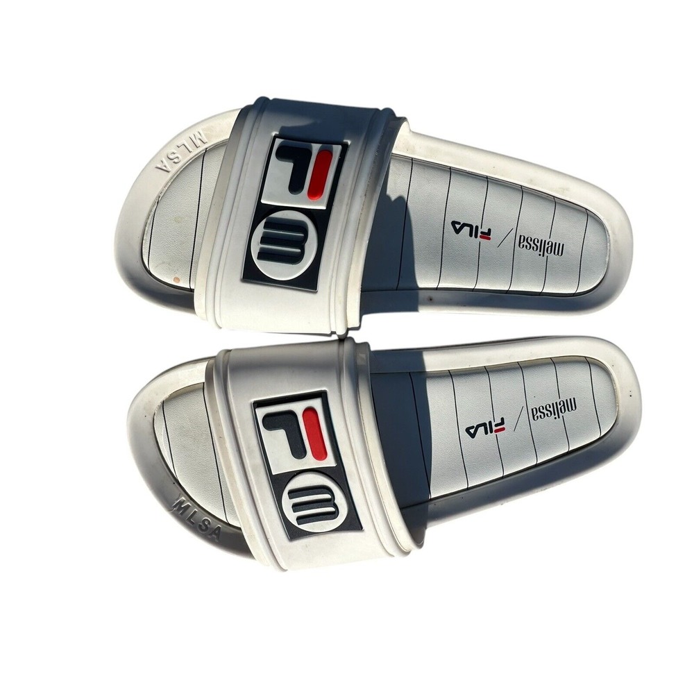 Women's FILA X Melissa Sport Slide Sandal White Size 6 US New Never Worn See Des